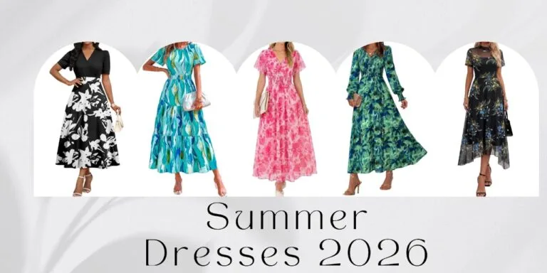A curated collage showcasing 15 trendy summer dresses for 2026, featuring a variety of stylish floral prints, breezy maxi lengths, flattering wrap styles, and chic midi silhouettes for warm-weather fashion.