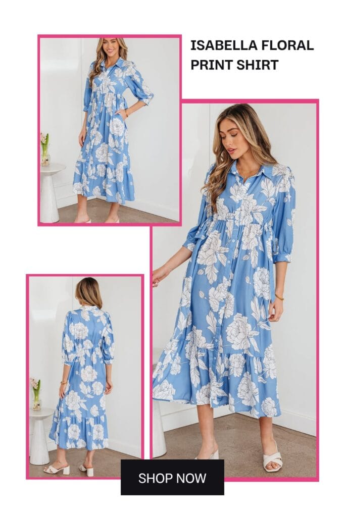 Isabella Floral Print Shirt Dress – Stylish affordable fashion 2026 for your perfect daily OOTD aesthetic