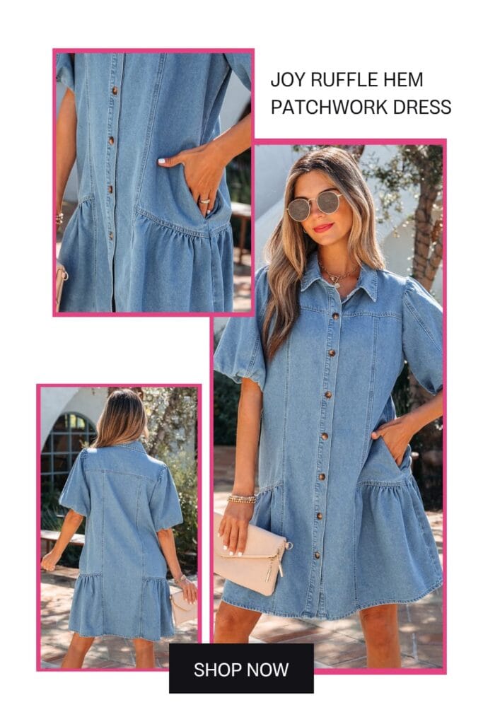 Joy Ruffle Hem Patchwork Dress - Affordable Aesthetic Fashion 2026 - DailyOOTDedits
