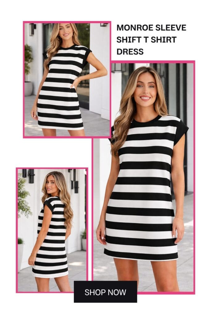 Monroe Sleeve Shift T-Shirt Dress – Stylish affordable fashion 2026 for your perfect daily OOTD aesthetic