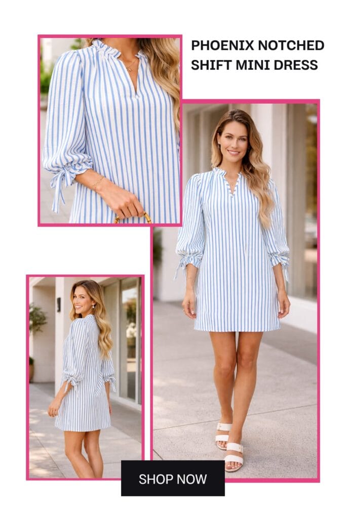 Phoenix Notched Shift Mini Dress – Stylish affordable fashion 2026 for your perfect daily OOTD aesthetic