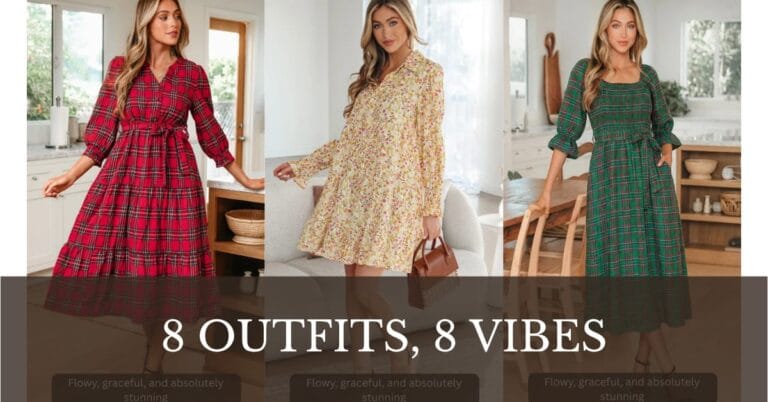 A collage of 8 trendy summer outfits for 2026, featuring stylish dresses, chic sets, and casual summer fashion trends for women.