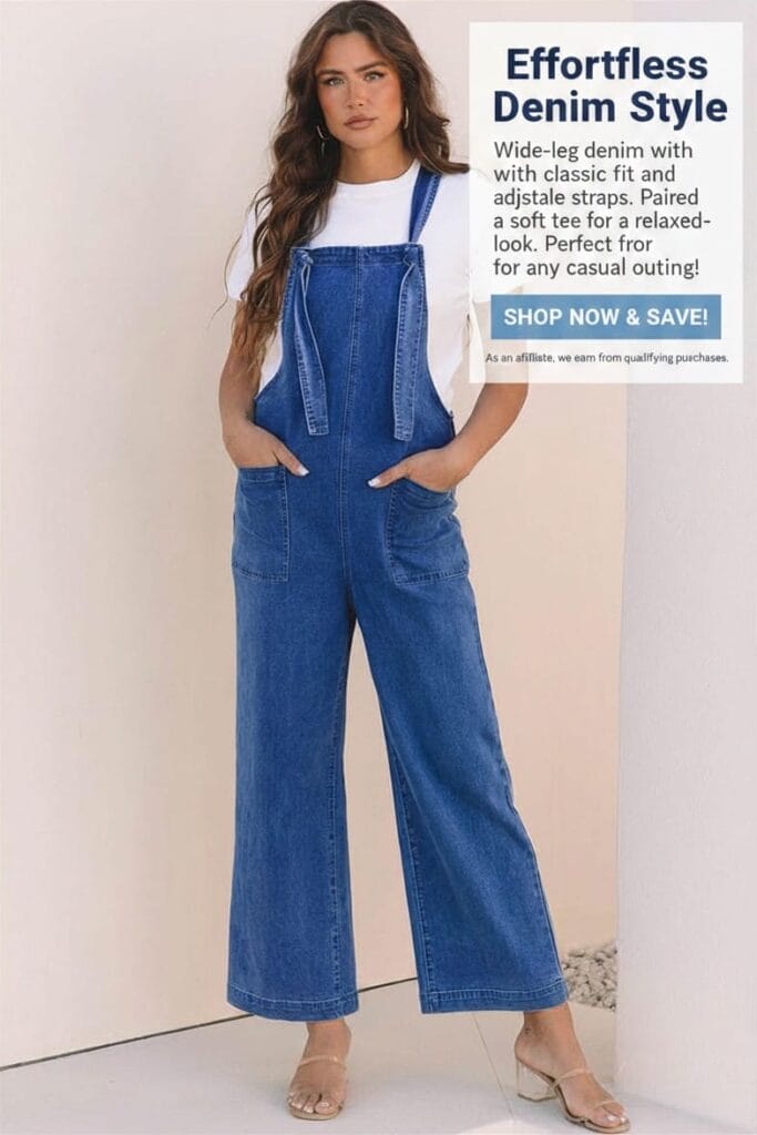 Shop the Elodie wide-leg denim overalls, buy trendy summer denim jumpsuits for women, stylish casual denim rompers online