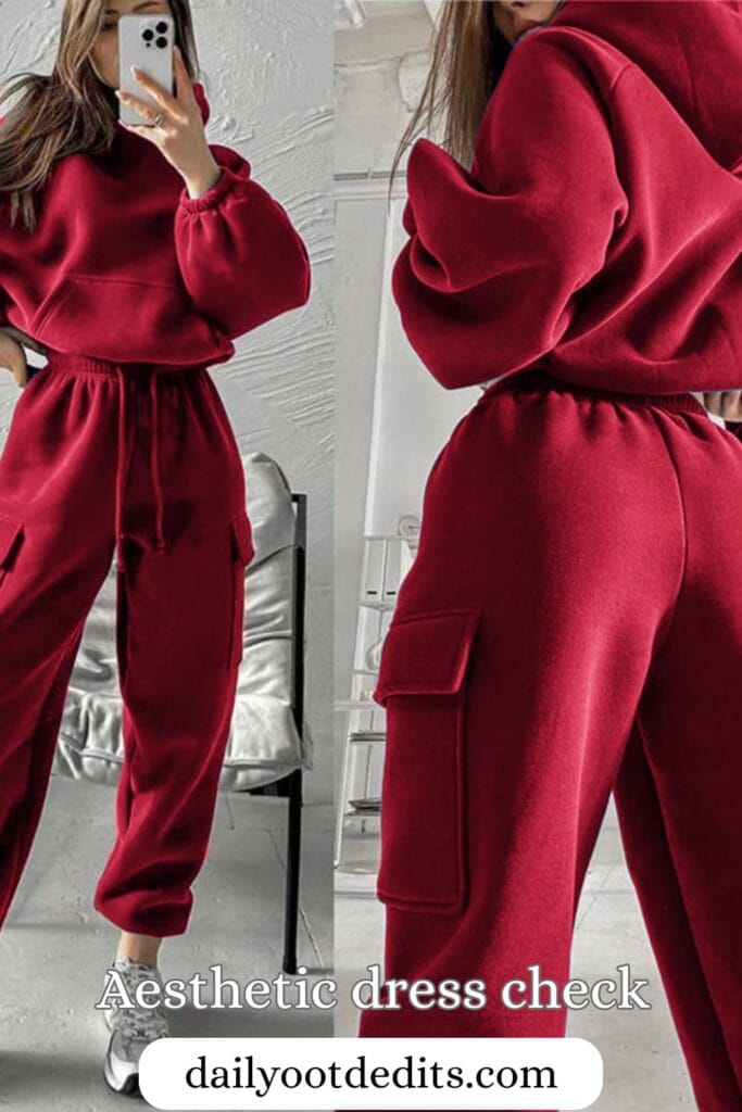 A model wearing the Zeagoo Stylish Cargo-Style Oversized Sweatsuit Set, showcasing the best in cozy and trendy Womens Summer Dresses 2026 fashion.