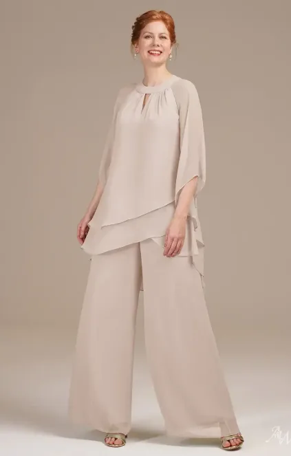 Elegant AW Patricia biscotti mother of the bride dress, featuring a sophisticated silhouette and timeless style for formal wedding guest attire.