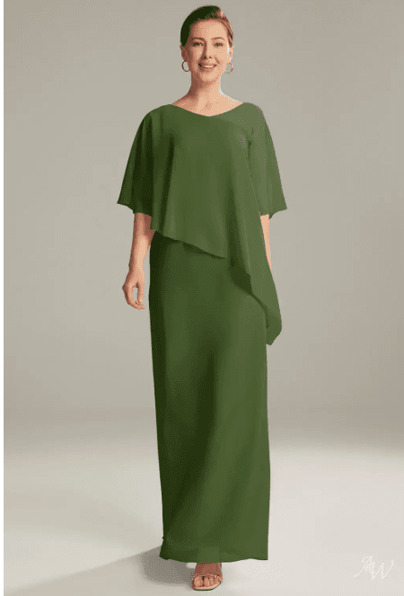15 Elegant Mother of the Bride Gowns with Sleeves for 2026 10 aw-virga-green-olive-mother-of-the-bride-dress Elegant AW Virga green olive mother of the bride dress, featuring a flattering and sophisticated silhouette for formal wedding events.